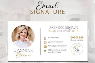 design clickable email signature, realtor email signature with editable HTML