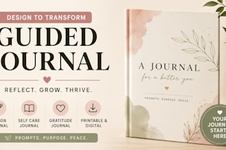design journal, guided journal, self care journal, gratitude journal, printable