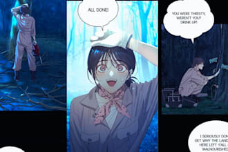 anime manga illustration, webtoon art, webcomic, webtoon panel, anime art, comic