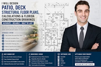 mep design patio deck carport construction drawing, load calculation in fl tx ca