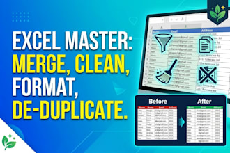 merge, clean, format, remove duplicates in excel