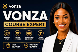 build vonza online course setup vonza community website and sales funnel