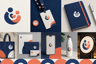 design a modern corporate brand identity, corporate logo branding kit