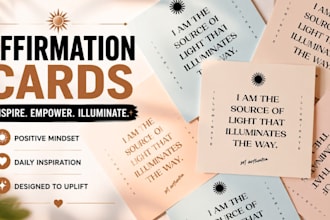 design custom affirmation cards motivation cards esty cards deck positive quotes
