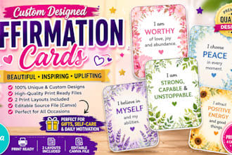 design christian affirmation card scripture  flashcard printable esty card deck