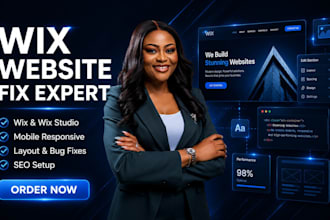design high converting wix harmony website with SEO setup and fast loading speed