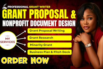 design and write a grant proposals, bids, for nonprofits for small business