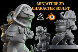 sculpt 3d miniature character model dnd tabletop rpg character statue 3d print