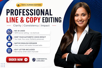 line edit, copy edit, and polish your novel or manuscript