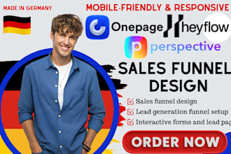 build high converting heyflow perspective funnels and create onepage io website