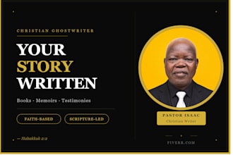 be your christian ghostwriter for faith based books, memoirs, and testimonies