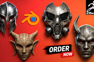 model custom oni mask anime mask cosplay armor with 3d print and paint and ship