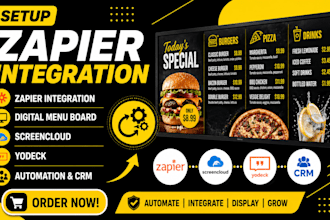 setup zapier integration digital menu board screencloud yodeck automation crm