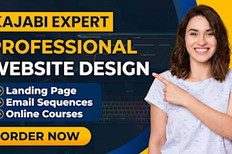 design kajabi website, online course, sales funnel, and landing page for coaches