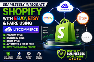 seamlessly integrate your shopify store with ebay, etsy, faire using litcommerce