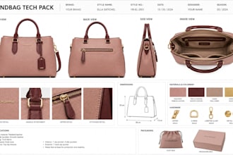design bag tech pack, handbag tech pack, backpack, tote and duffle bag