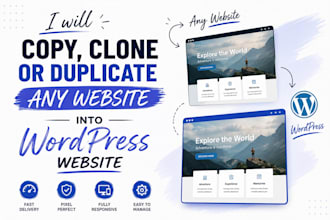 copy website clone website or duplicate website into wordpress website