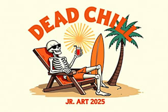 do unique skeleton chill logo with unlimited revisions