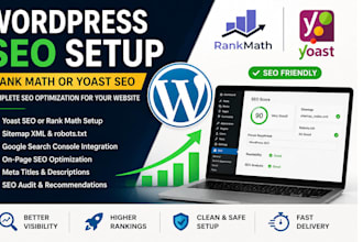set up wordpress SEO using rank math or yoast