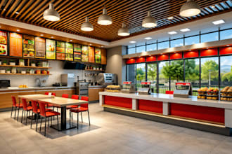 design resturant interior space planning lighting 3d visualization architechture