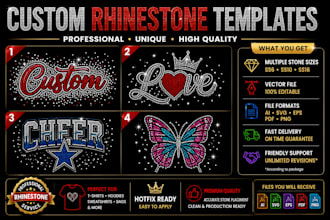 make professional custom rhinestone vector designs