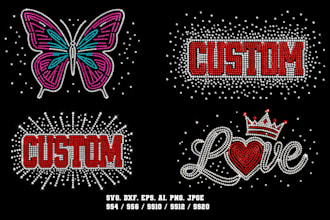 make professional custom rhinestone vector designs