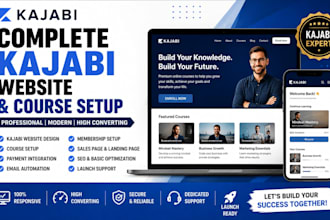 design kajabi website, setup kajabi online course, landing page and sales funnel