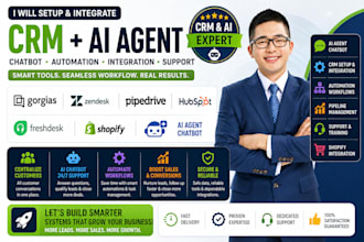 setup gorgias zendesk pipedrive hubspot freshdesk  CRM ai agent chatbot shopify