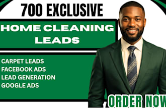 700 exclusive  USA UK carpet cleaning lead, home cleaning leads facebook ads