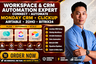 setup monday CRM,clickup, airtable, bitrix24, zoho CRM, pipedrive workflow