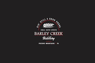 create inventive label logo for barley creek vodka