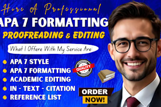 proofread, edit and format your paper in apa 7 with citations and references