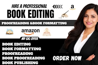 edit proofread and format your book for amazon KDP