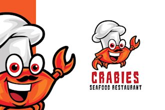 design a modern crab logo for seafood restaurants