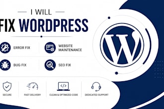 fix wordpress error, website maintenance, bug fix, fix wordpress issues, seo fix