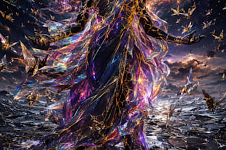 create hyper realistic ai fantasy, cosmic goddess