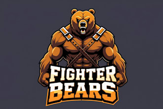 do awesome fighter bear logo within two days
