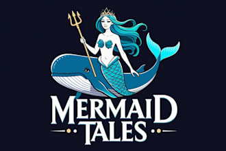 make unique mermaid logo with new creative concepts