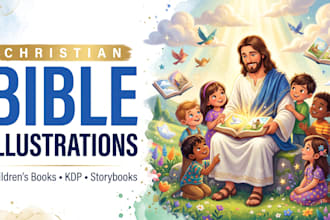 illustrate christian bible children story book and bible themed illustrations