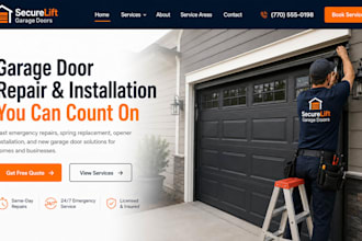 design wix garage door website repair installation emergency service website