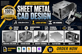 design sheet metal parts for laser cutting cnc bending fabrication cad models