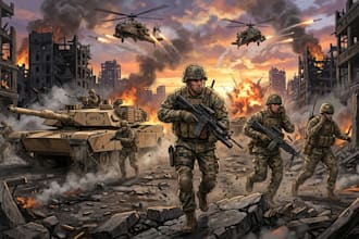 draw military themed illustrations for you