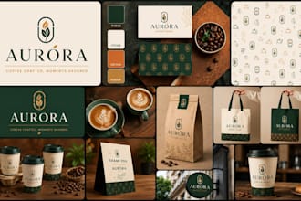 design restaurant brand identity, food packaging, drip bag, cafe branding