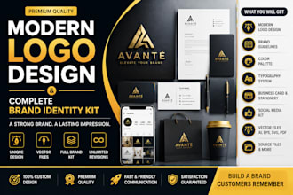 design modern logo and complete brand identity kit