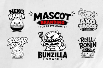 create bold mascot branding for restaurants and street food