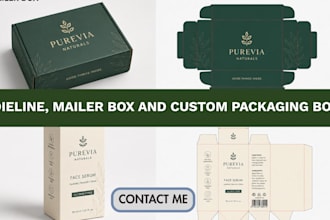 design a professional dieline, mailer box and custom packaging box