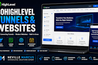 build gohighlevel funnels, landing pages, websites and sales funnels