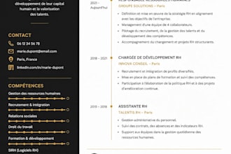 write your professional CV and cover letter in french
