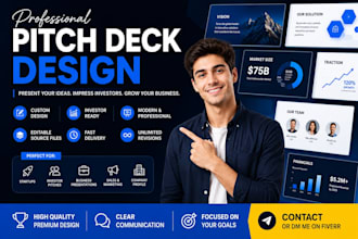 design a pro investor pitch deck startup pitch deck and business presentation