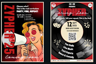 design retro vintage event posters and flyers